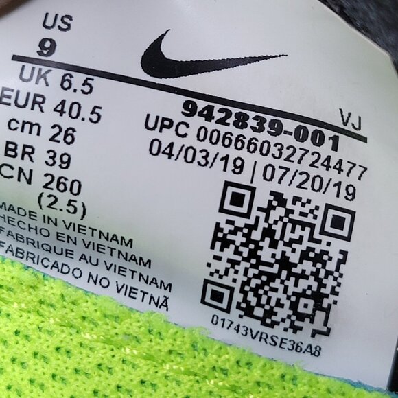 Nike Free RN Flyknit‎ 2018 Women's 9 Running Shoes Black White 942837 001 - Picture 11 of 11